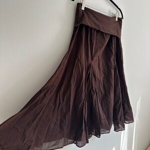 Style & Co Brown Tiered Flowy Maxi Skirt (S)